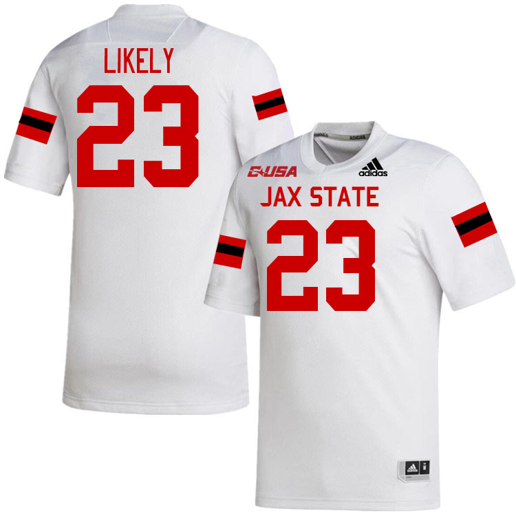 #23 Jalen Likely Jacksonville State Gamecocks College Football Jerseys Stitched-White